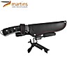 Faca Bushcraft Martins 12cm Fire Steel Micarta Preto (Bolsa em Pele)