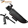 Faca Bushcraft Martins 12cm Fire Steel Micarta Verde (Bolsa em Pele)