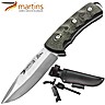 Faca Bushcraft Martins 12cm Fire Steel Micarta Verde (Bolsa em Pele)