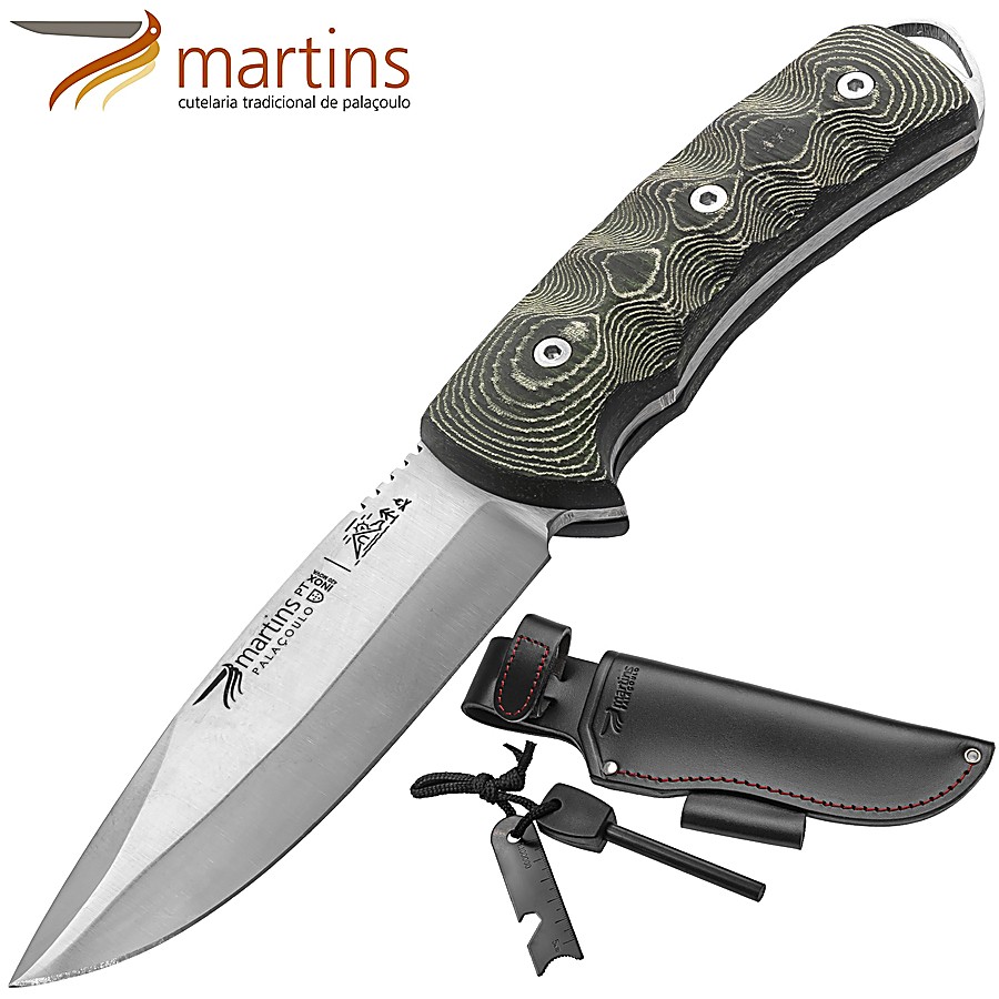 Buy online Martins Bushcraft Knife 12cm Fire Steel Micarta Green (Leather  Pouch) from MARTINS CUTELARIA • Shop of Hunting and Bushcraft Knives Online  Store • Mundilar Airguns