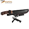 Couteau Bushcraft Martins 12cm Fire Steel Micarta Marron (Pochette en Cuir)