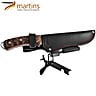 Faca Bushcraft Martins 12cm Fire Steel Micarta Castanho (Bolsa em Pele)
