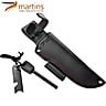 Faca Bushcraft Martins 12cm Fire Steel Micarta Castanho (Bolsa em Pele)