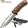 Cuchillo Bushcraft Martins 12cm Fire Steel Micarta Marrón (Bolsa de Cuero)