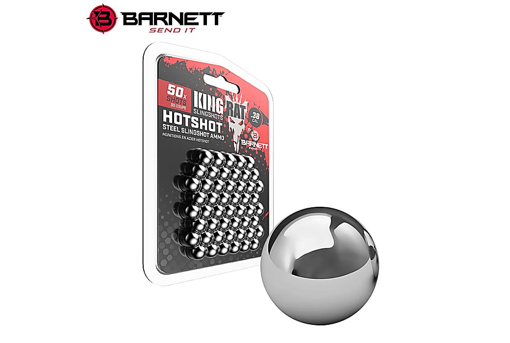 Billes en Acier Hotshot pour Lance-pierre Barnett King Rat 9.5mm (.38) 50pcs