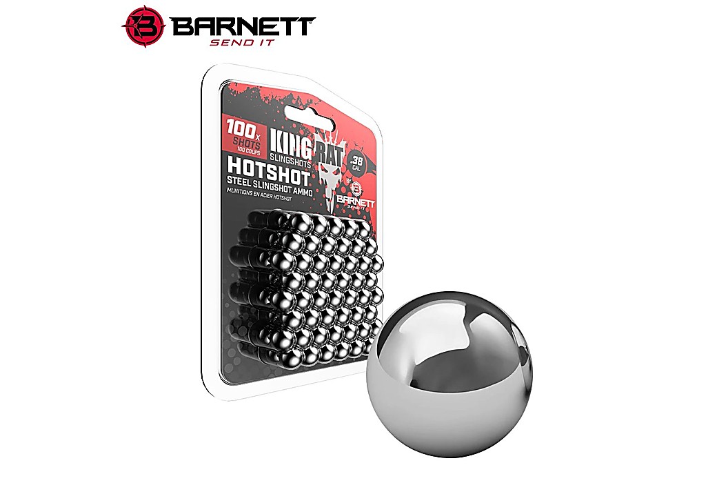 Bolas de Acero Hotshot para Tirachinas Barnett King Rat 9.5mm (.38) 100pcs
