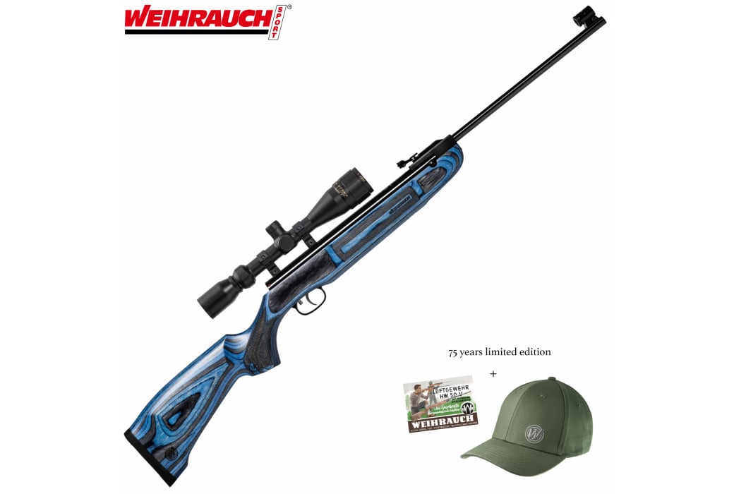Air Rifle Weihrauch HW 50 S 75 Years Jubilee Laminated Blue
