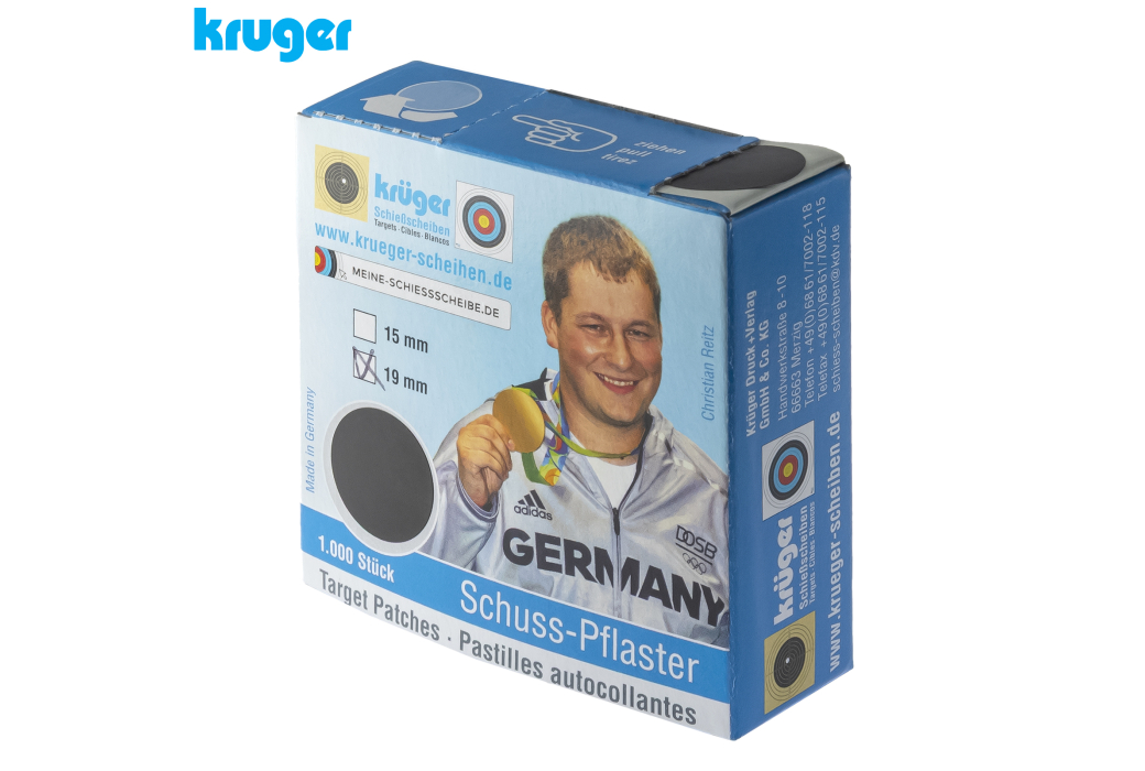 Remendo de Alvo Preto Kruger Ø19mm 1000pcs