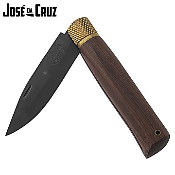 Navalha José da Cruz Luxurious Merendeira Pau Ferro 8.5cm Grande Bloqueio Tubo Metal Preto