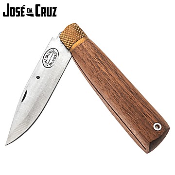 José da Cruz Intermediate Pocket Knife Trad Walnut 8cm Large Lock Metal Tube