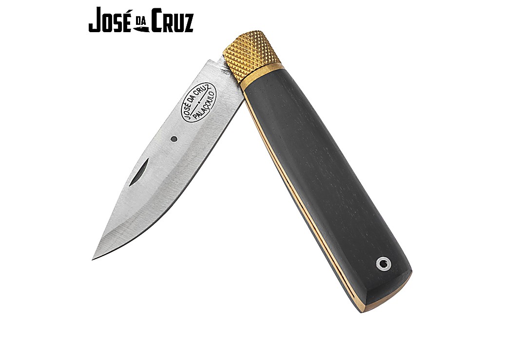 José da Cruz Large Luxurious Pocket Knife Trad 3 Wood 8.5cm Large Lock Metal Tube