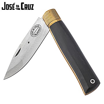 José da Cruz Large Luxurious Pocket Knife Merendeira 3 Wood 8.5cm Large Lock Metal Tube
