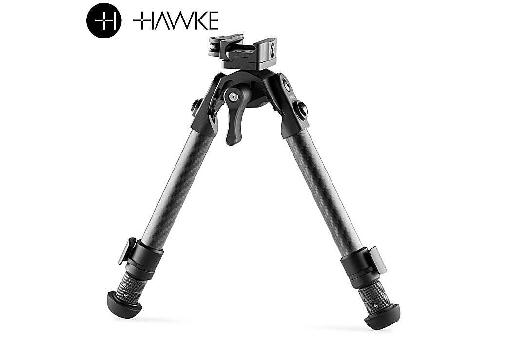 Bipied Hawke Pro Fibre de Carbone 20-28cm (8-11") Notched Twist Lock Tilt Picatinny