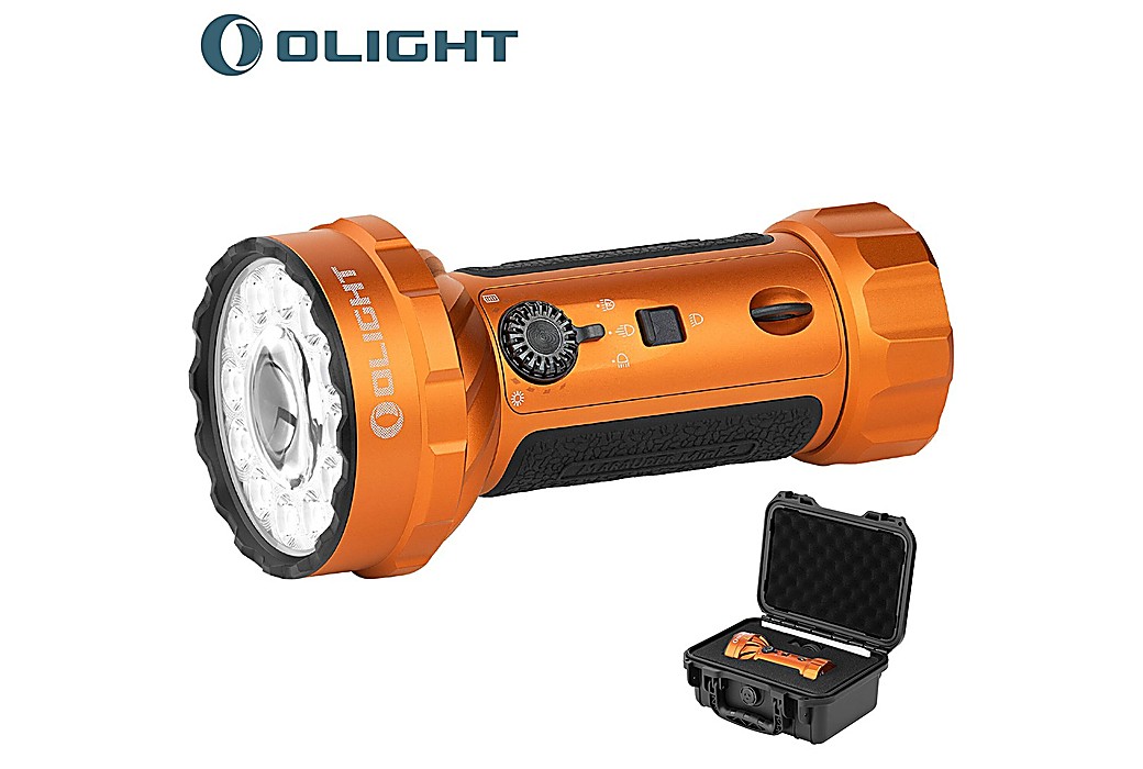 Linterna Olight Marauder Mini 2 LED 10000 Lúmenes Naranja + Maleta de Transporte