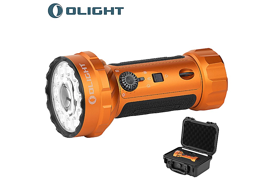 Olight Marauder Mini 2 Flashlight LED 10000 Lumens Orange + Transport Case