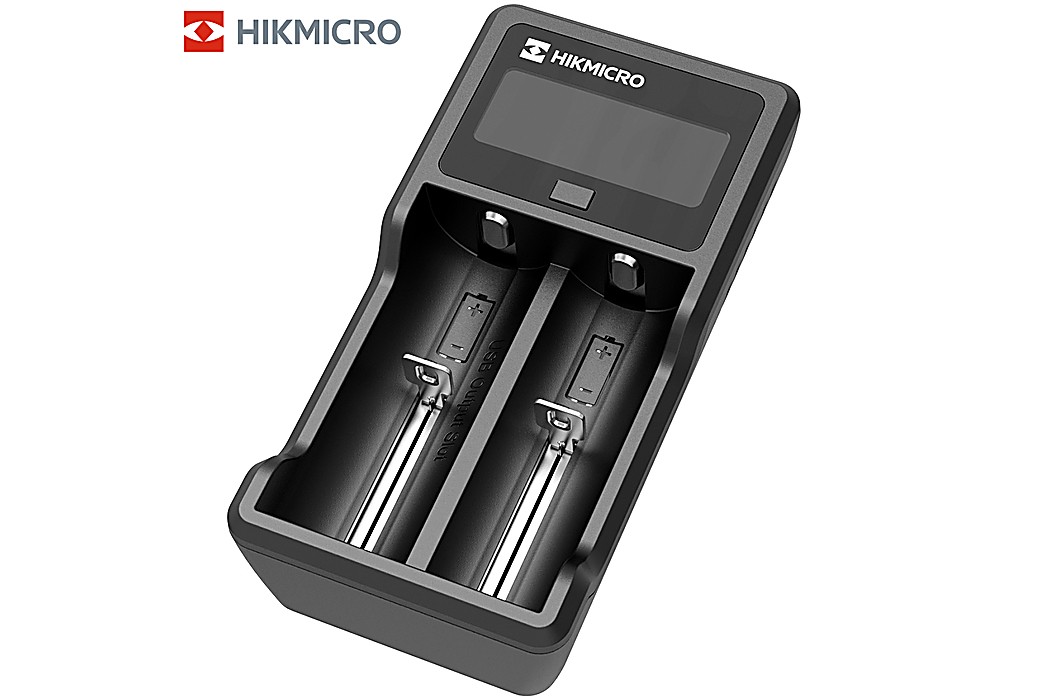 Cargador Universal 2-Baterías Hikmicro LCD USB-C