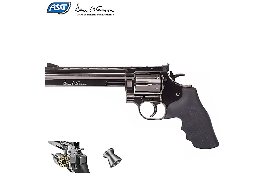 REVOLVER ASG DAN WESSON 715 6" PELLET AIRGUN STEEL GREY 