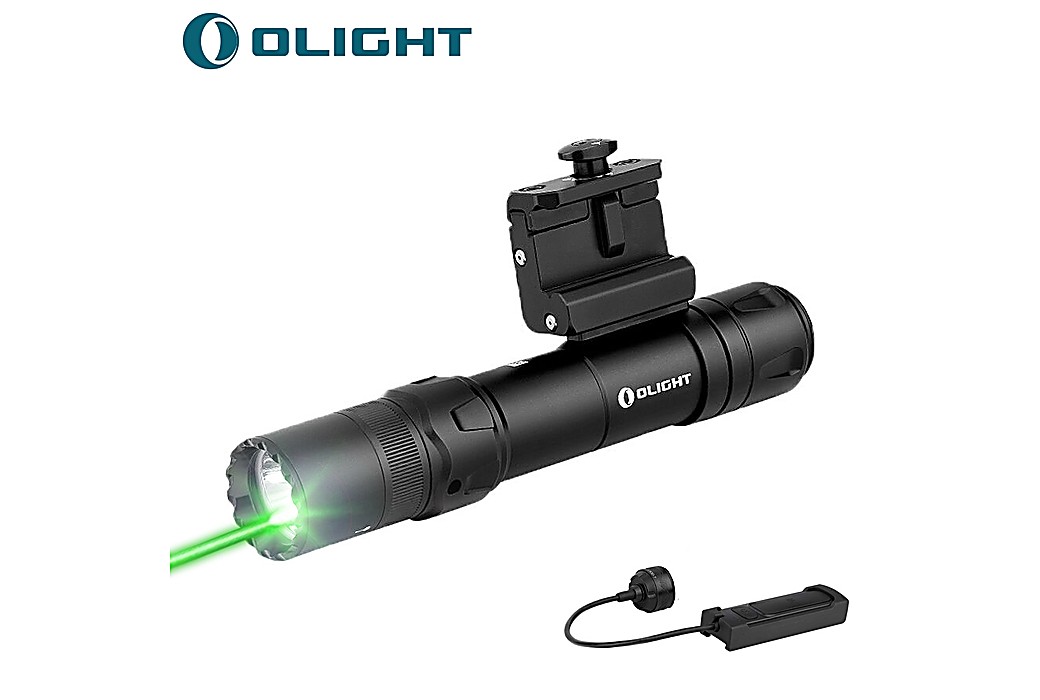 Lampe Tactique Olight Odin GL LED 1500 Lumens Laser Vert Picatinny Torche d'Arme