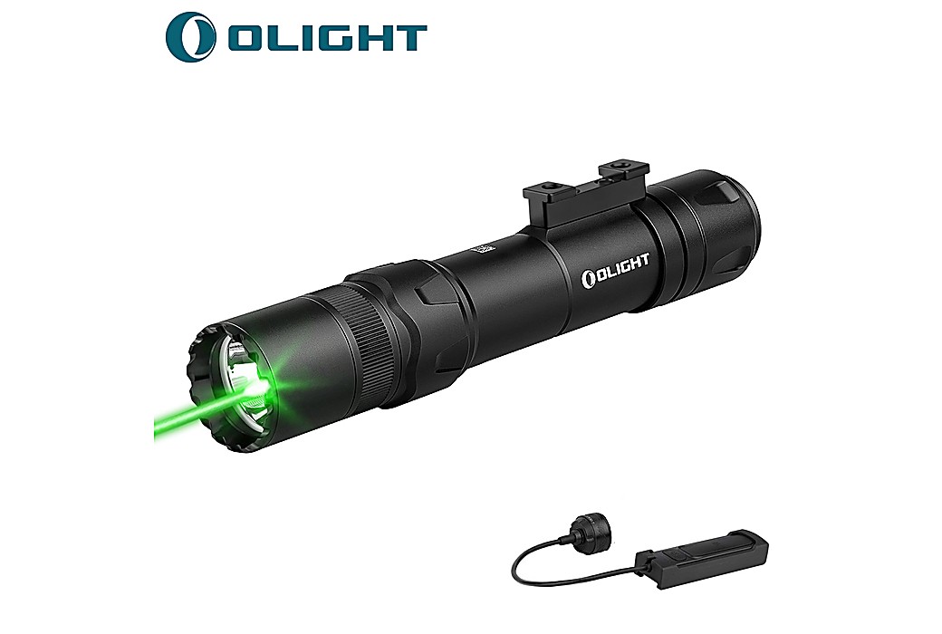 Lanterna Táctica Olight Odin GL M LED 1500 Lumens Laser Verde M-LOK Luz de Arma