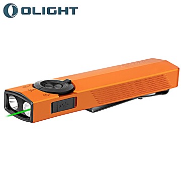 Lampe Olight ArkPro Torche LED 1500 Lumens Laser Vert UV Orange