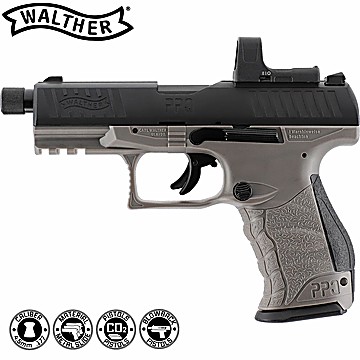 Pistola CO2 Walther PPQ M2 Q4 Tac Combo 4.6" Blowback Balines