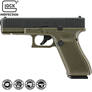 Pistola BB CO2 Glock 17 Blowback Battle Green