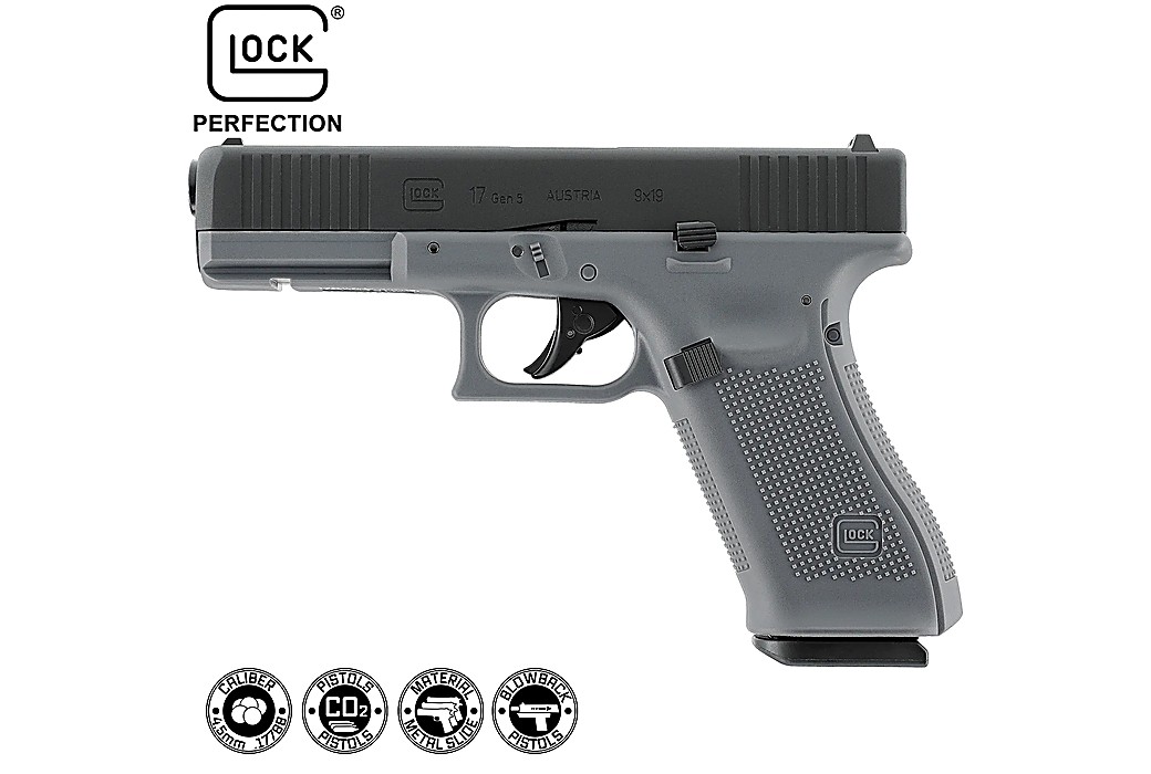 Pistola BB CO2 Glock 17 Gen5 Blowback Tungsten Gray