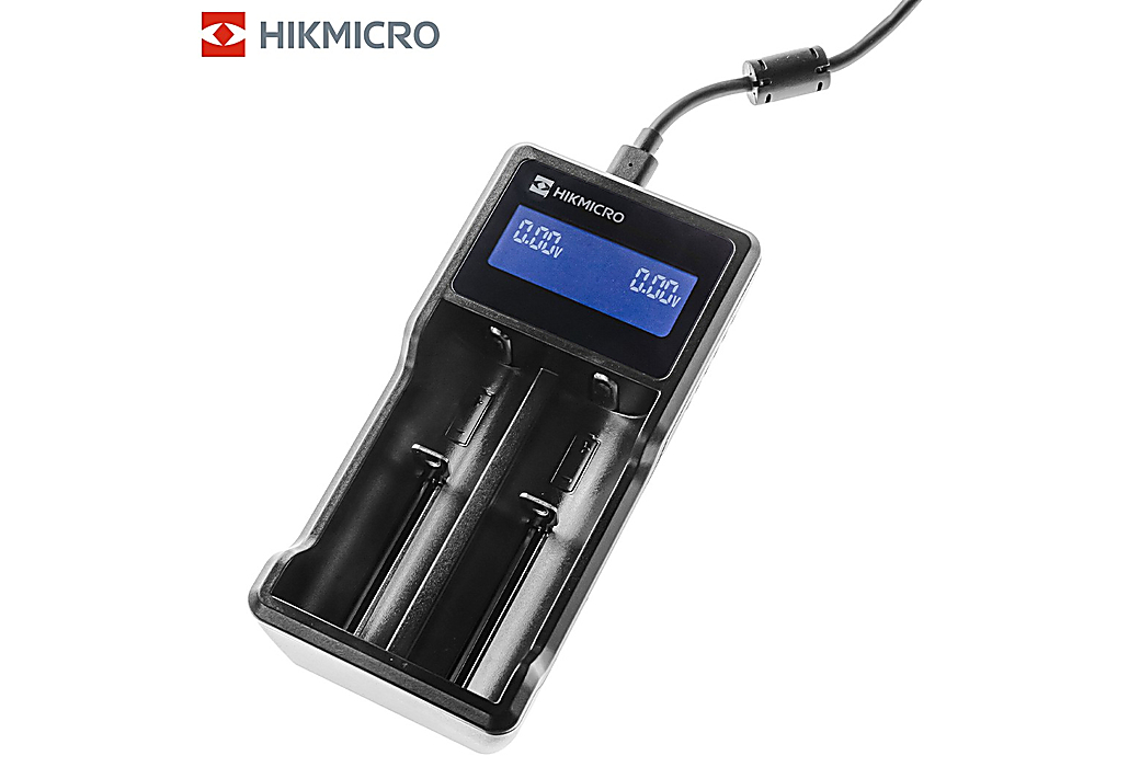 Cargador Universal 2-Baterías Hikmicro LCD USB-C 21700 | 18650 | RCR123