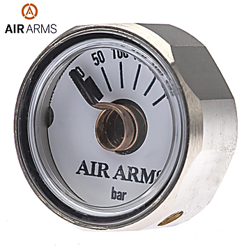 Air Arms Pressure Gauge 20mm 1/8 BSP 0-250 BAR O-Ring
