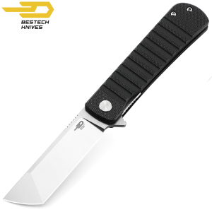 Bestech Couteau de Poche Titan Noir G10 D2