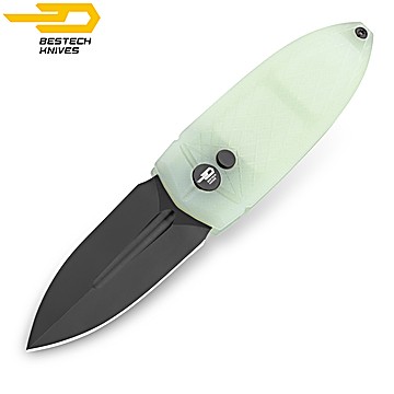 Bestech Couteau de Poche Ququ Vert Jade G10 14C28N