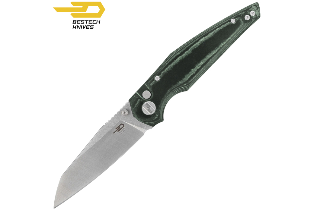 Bestech Couteau de Poche Snakebird Vert Micarta 14C28N