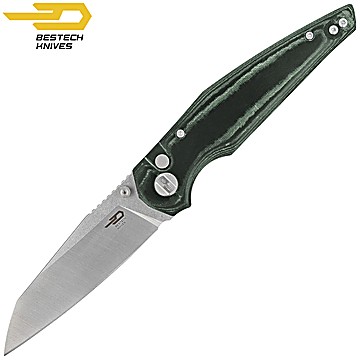 Bestech Couteau de Poche Snakebird Vert Micarta 14C28N