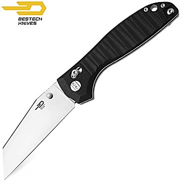 Bestech Pocket Knife Liger Black G10 D2