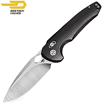 Bestech Couteau de Poche Noctar Noir G10 14C28N