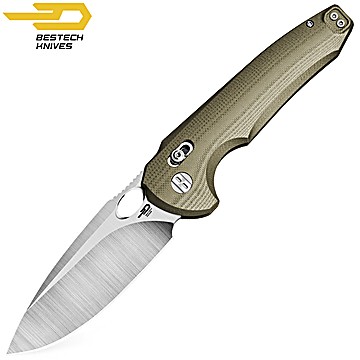 Bestech Pocket Knife Noctar Green OD G10 14C28N