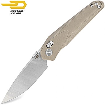Bestech Couteau de Poche Mothus Beige G10 14C28N