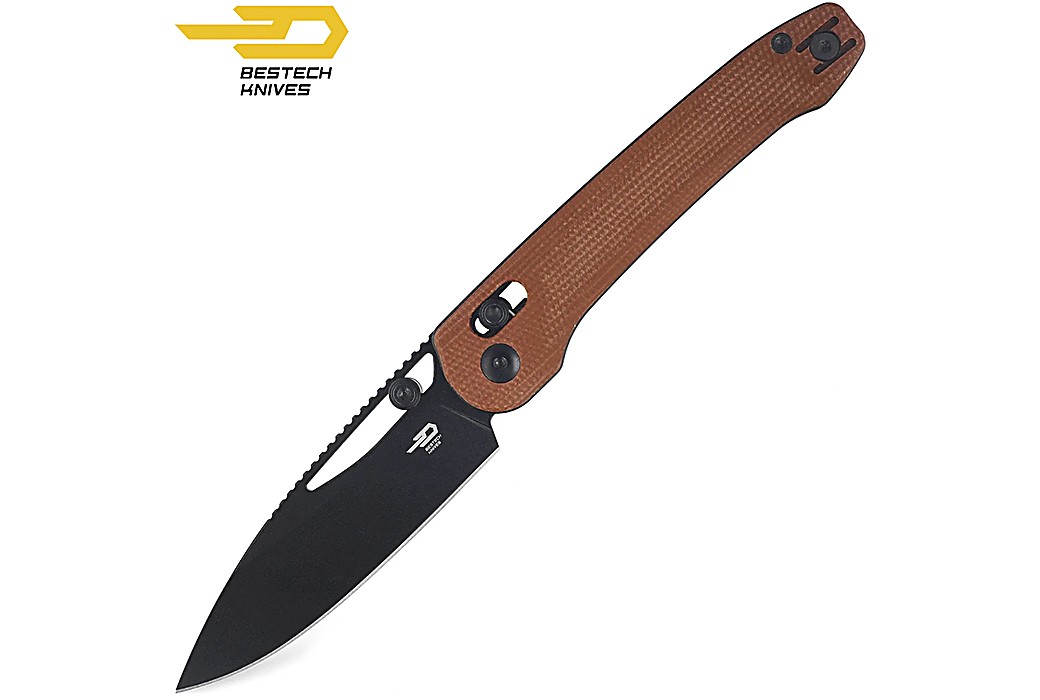 Bestech Navaja Cobber Marrón Micarta 14C28N