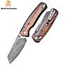 Bestechman Pocket Knife Cicada's Wing Damascus Desert Ironwood G10 10CR15COMOV