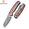 Bestechman Pocket Knife Cicada's Wing Damascus Desert Ironwood G10 10CR15COMOV