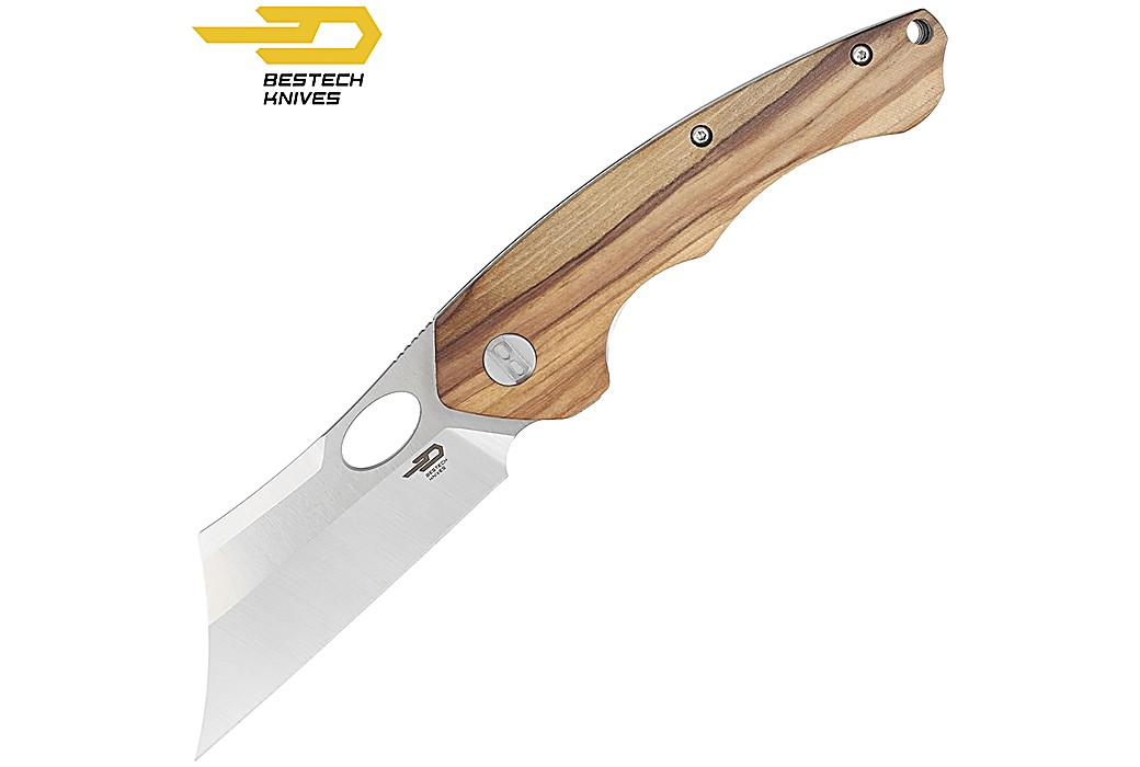 Bestech Couteau de Poche Skirmish Olive Wood 154CM