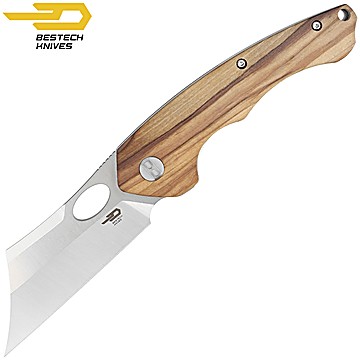 Bestech Couteau de Poche Skirmish Olive Wood 154CM