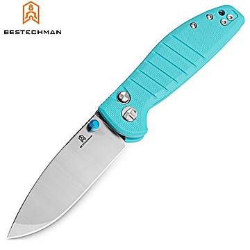 Bestechman Couteau de Poche Goodboy Jr. Bleu Clair G10 D2