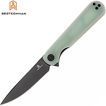 Bestechman Couteau de Poche Flick Jade G10 D2