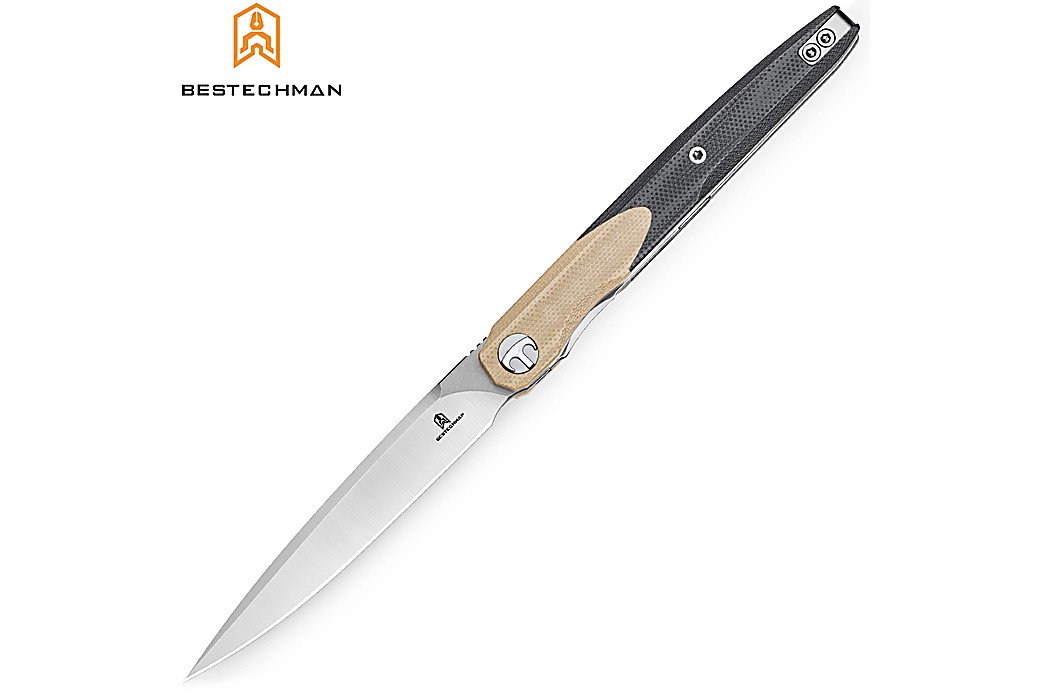 Bestechman Couteau de Poche Lanza Kaki & Noir G10 14C28N