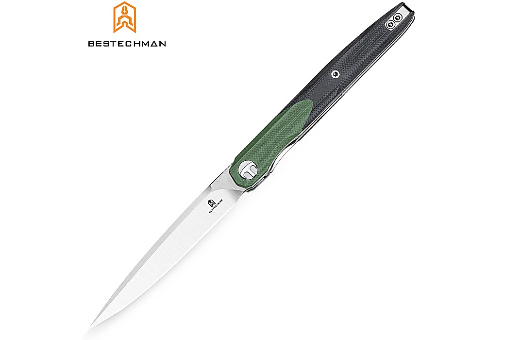 Bestechman Navaja Lanza Verde OD & Negro G10 14C28N