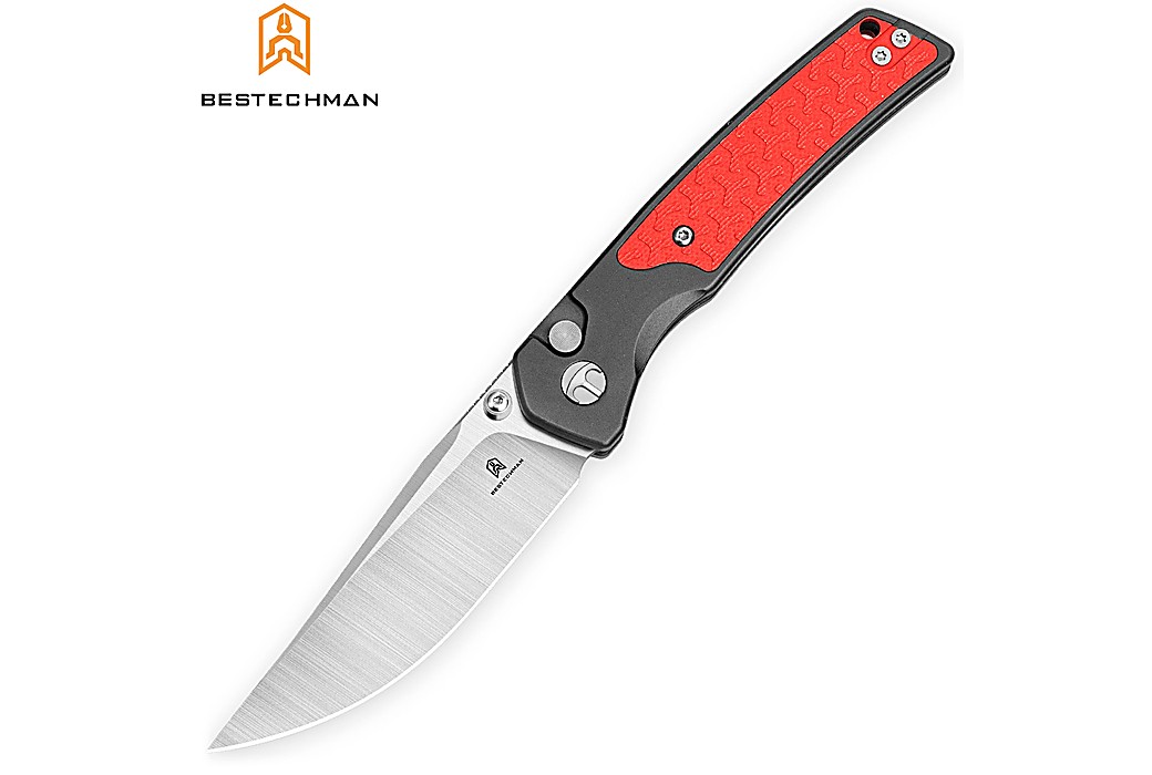 Bestechman Couteau de Poche Icebreaker Noir & Rouge Aluminium D2