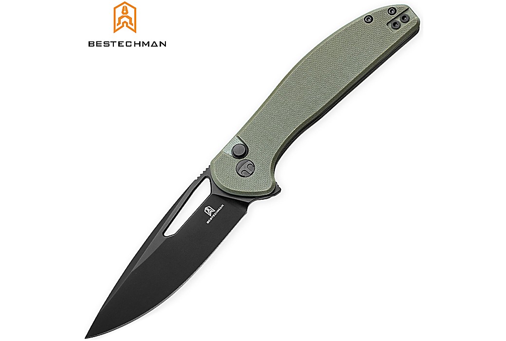 Bestechman Couteau de Poche Whalefin Vert OD G10 D2