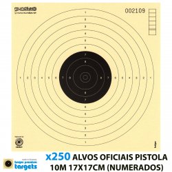 KRUGER ALVOS COMP. PISTOLA 10m 17X17CM 250pcs (NUMERADOS)