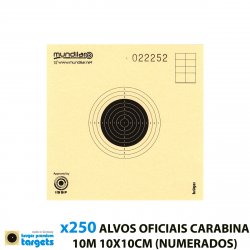 KRUGER ALVOS COMP. CARABINA PRECISÃO 10m 10X10CM 250pcs (NUMERADOS)